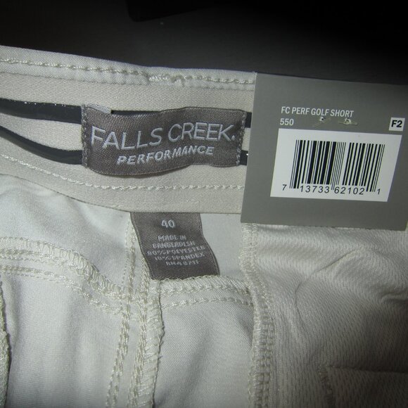 Falls Creek Performance Golf Shorts Comfort Waistband Men's 40, 46 Khaki NEW - Picture 5 of 5